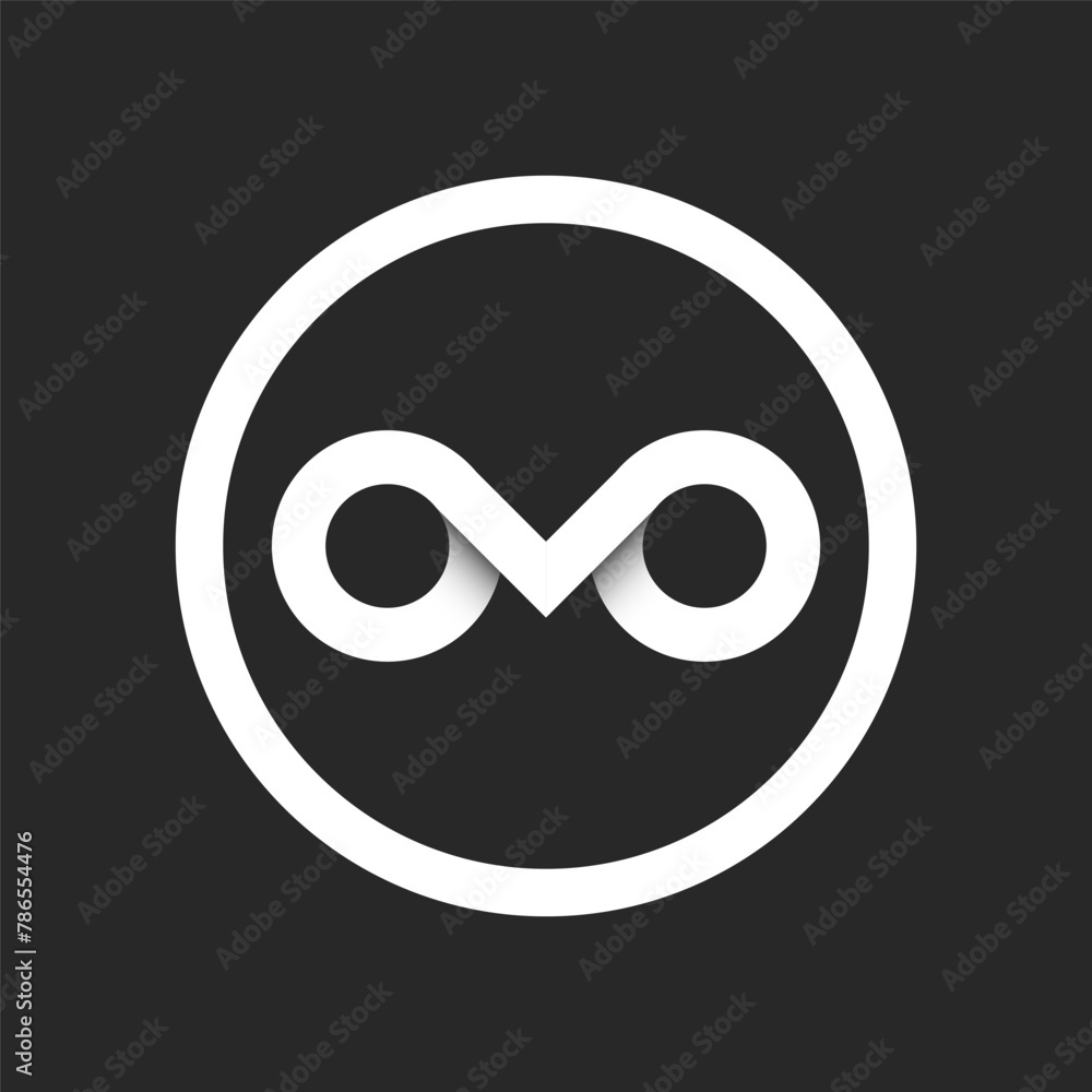 Head owl logo with 3D white ribbons minimal design style, paper cut material design branding element, circular geometric shape gray and white gradient stripes, creative circles forms identity emblem. Head owl logo with 3D white ribbons minimal design style, paper cut material design branding element, circular geometric shape gray and white gradient stripes, creative circles forms identity emblem.