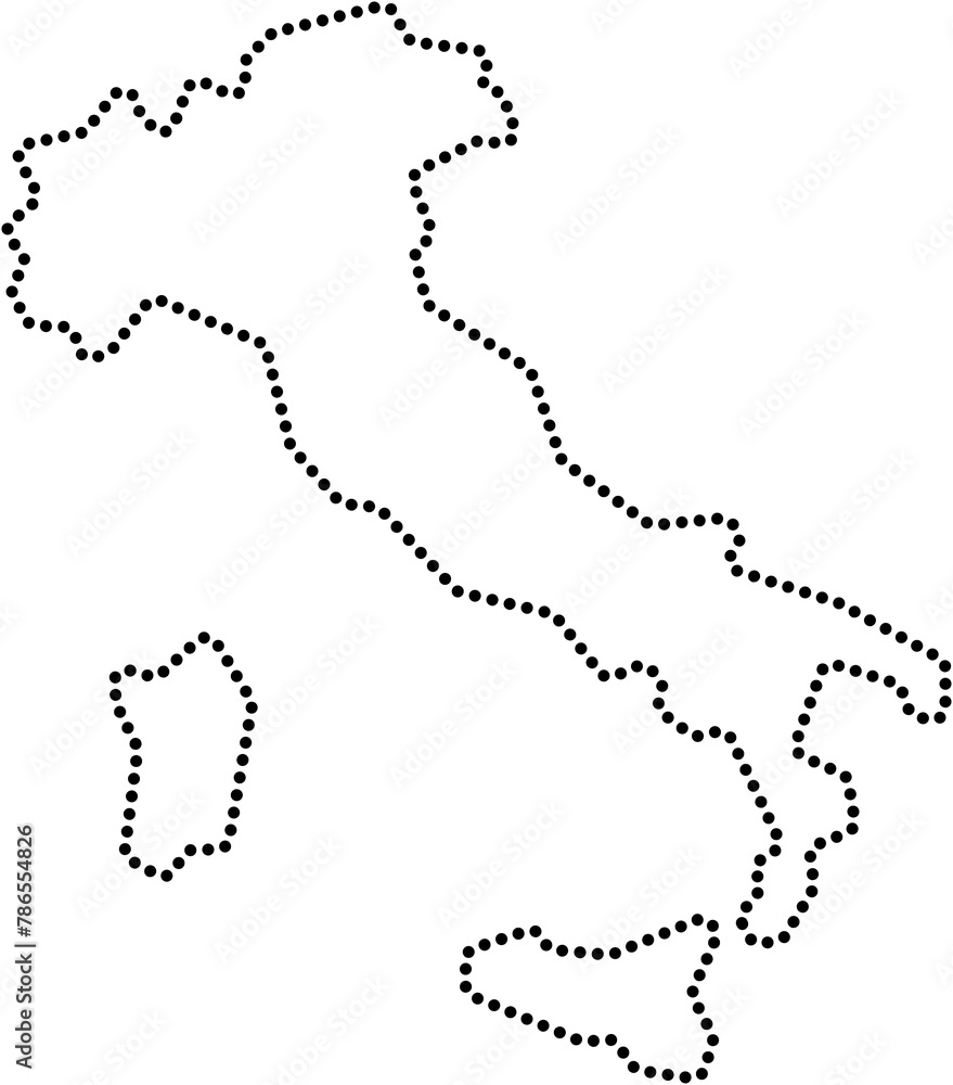 dot line drawing of italy map. dot line drawing of italy map.