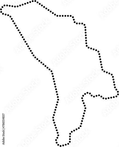dot line drawing of moldova map.