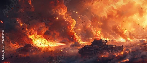 Warfare's blaze, explosive rage of battle