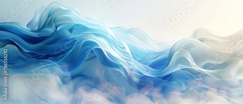 Vivid blue wave abstraction, premium certificate layout