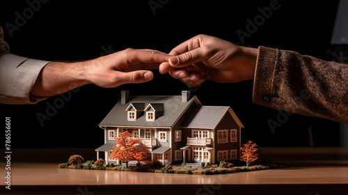 People having the model of the house