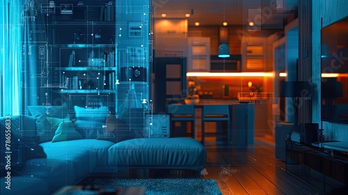 Smart home technology copy space background