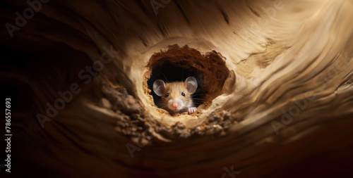 The mouse peers out of his hole. Generative AI