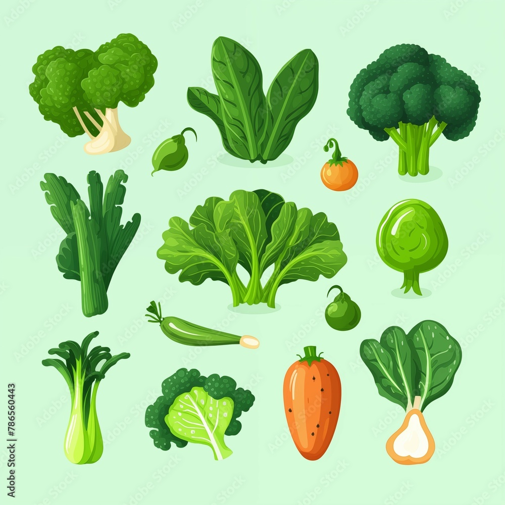 vegetables icon on white background Created with Generative AI technology. vegetables icon on white background Created with Generative AI technology.