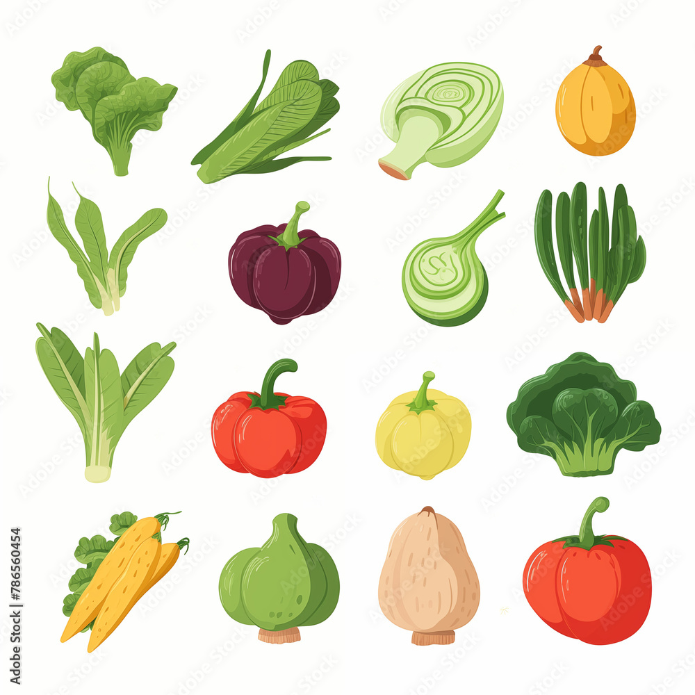 vegetables icon on white background Created with Generative AI technology. vegetables icon on white background Created with Generative AI technology.