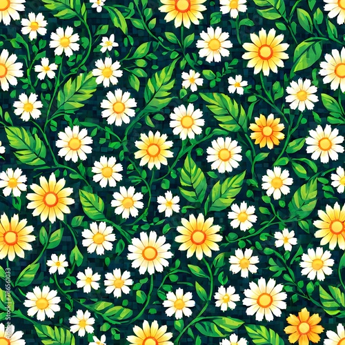 simple flower-patterned wallpaper-Generative AI
