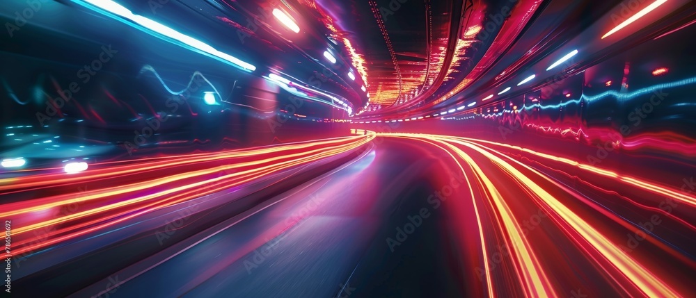 Obraz premium Gaming visual accelerator, cinematic speed trails