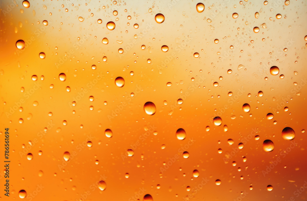 Orange background with transparent glass and raindrops, blending warmth and tranquility, evoking a sense of cozy comfort amidst the gentle patter of rain Orange background with transparent glass and raindrops, blending warmth and tranquility, evoking a sense of cozy comfort amidst the gentle patter of rain