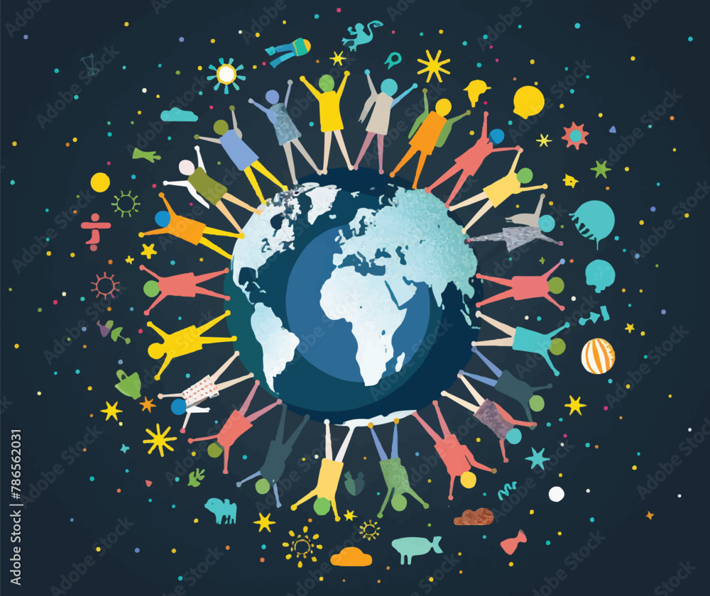 Naklejka premium earth day,green earth vector Illustration background,Generative AI