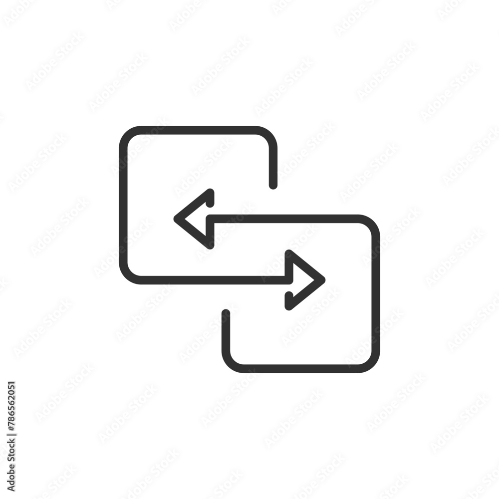 Exchange, linear icon. Arrows in opposite directions. Line with editable stroke Exchange, linear icon. Arrows in opposite directions. Line with editable stroke
