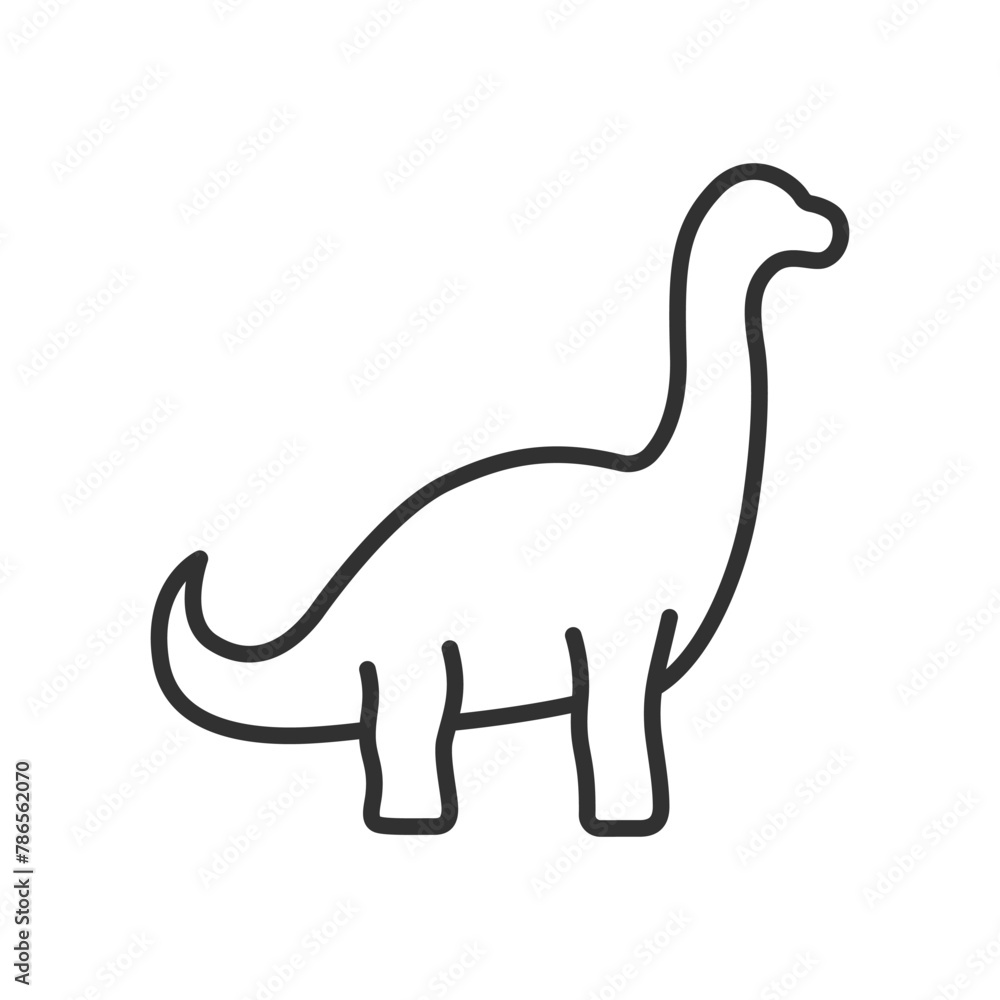 Brachiosaurus, linear icon. Dinosaur. Line with editable stroke