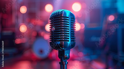 Stage Spotlight: Vintage Microphone Awaits Performance