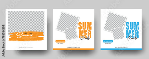 Summer sale social media post template, or summer  web banner template vector, enjoy your summer social media post 