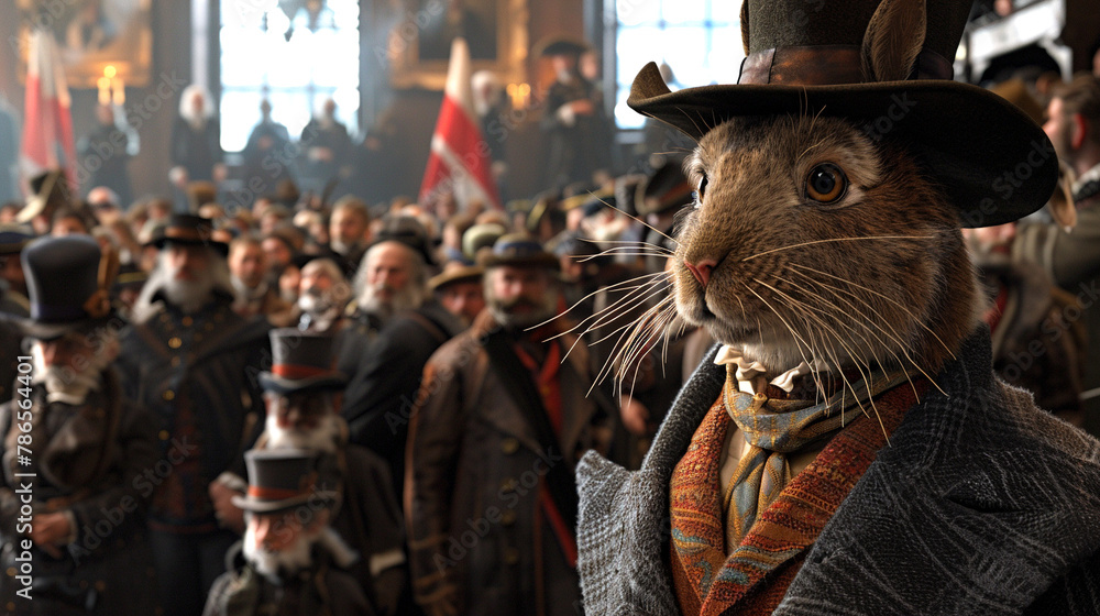 A whimsical 3D-rendered story of a group of animals trying on different historical costumes, their antics a playful exploration of elegance through the ages A whimsical 3D-rendered story of a group of animals trying on different historical costumes, their antics a playful exploration of elegance through the ages