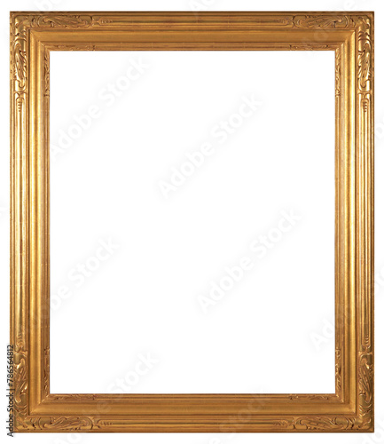 Antique picture frame on a transparent background, in PNG format.