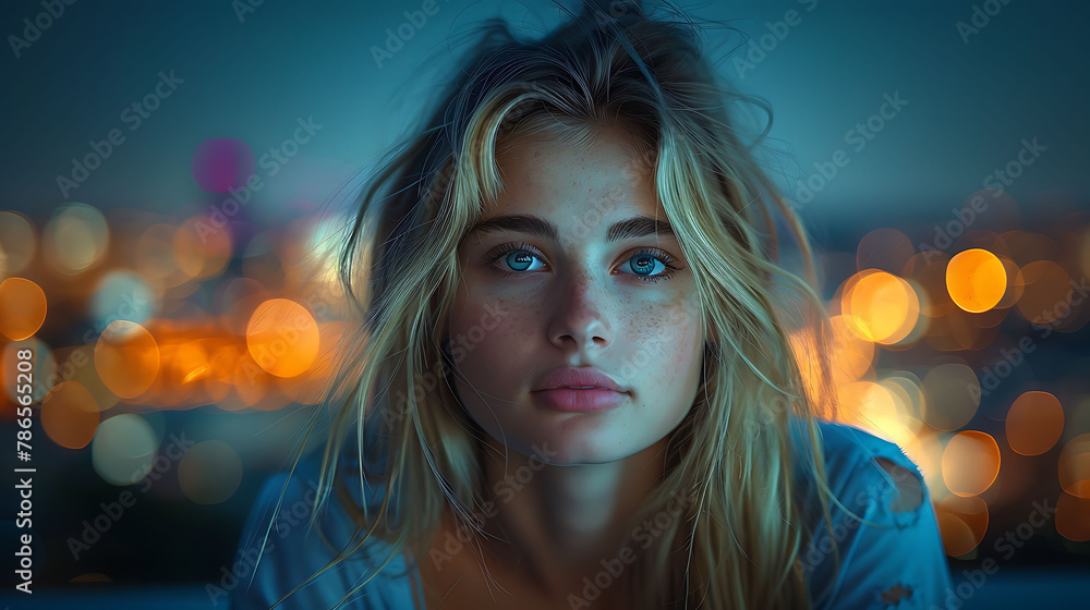 portrait of a woman in the night portrait of a woman in the night