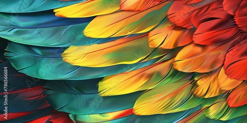 Vibrant Macaw Feather Detail