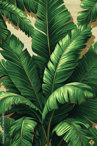 Tropical palm leaves for a tropical vibe. AI generate illustration