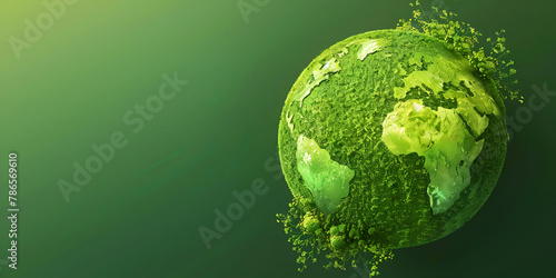 world earth day background green earth eco friendly concept green planet with green background 