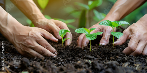 Planting Tiny Seeds That Blossom into Money Farmer s hand planting seeds of corn tree in soil Agriculture Growing or environment concept close up of a person s hand planting seeds in a garden 