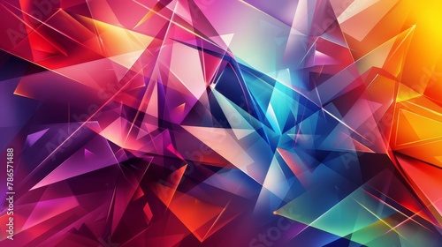 vibrant geometric abstract background with colorful triangles and polygons dynamic modern illustration