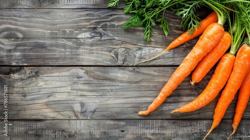 vibrant orange carrots on rustic wooden surface food photography background