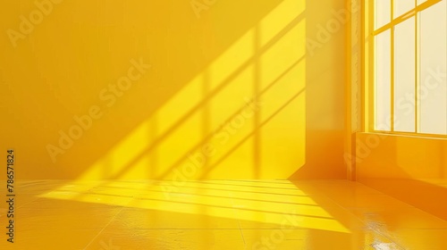 vibrant yellow empty studio room with blank floor versatile background for product display