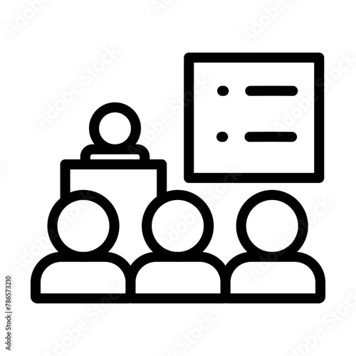 Online Seminars Vector Line Icon Design