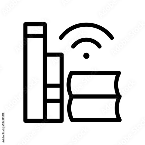 ELibrary Vector Line Icon Design
