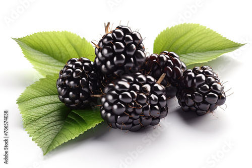 Blackberries on background. Juicy black berries, fresh and sweet. photo