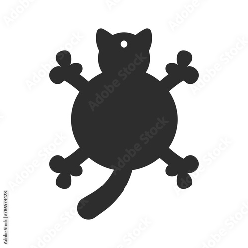 Funny vector design for earring, pendant or keychain with cat shape. Jewelry silhouette laser cut template. Cnc cutting with metal, wood or leather
