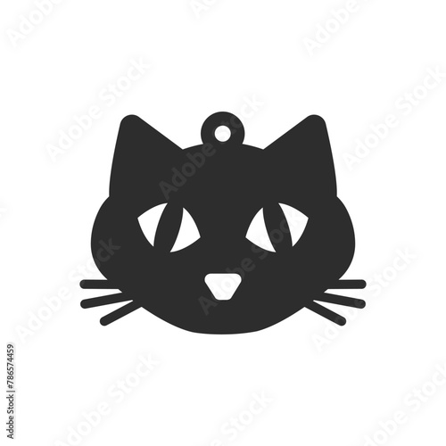 Vector design for earring, pendant or keychain with cat shape. Jewelry silhouette laser cut template. Cnc cutting with metal, wood or leather