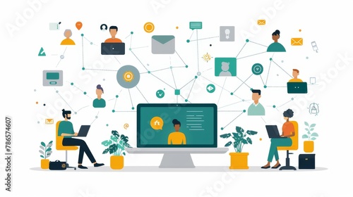 Digital Teamwork Vector