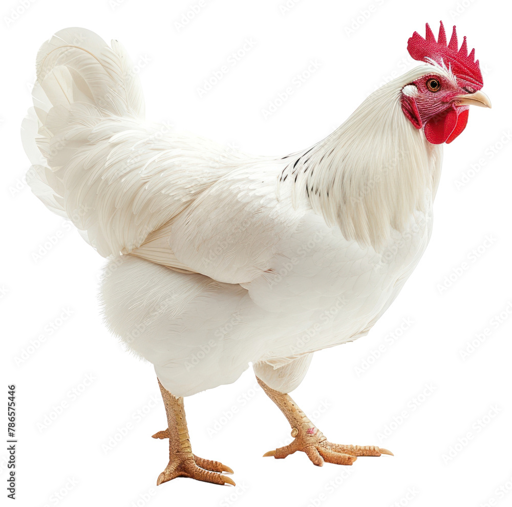 PNG  Single white chook hen chicken poultry animal.