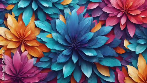 A wallpaper with abstract bursts of colorful flower petals and floral patterns in a vibrant and dynamic composition ULTRA HD 8K