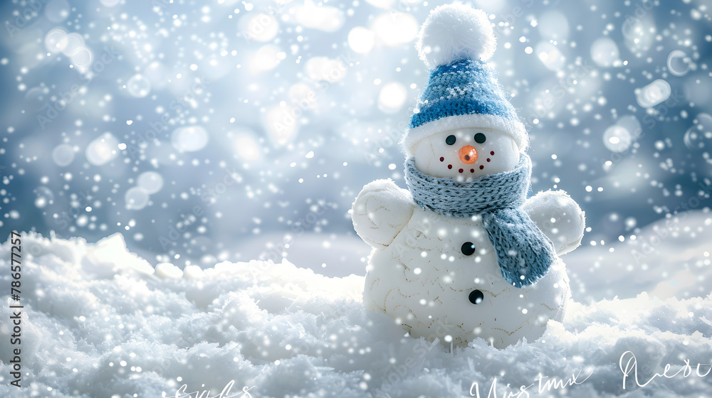 Fototapeta premium Happy Christmas - Snowman 