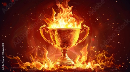Trophy Inferno: Symbolizing Success with Flames