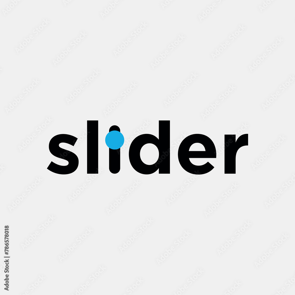 Vector slider text logo design