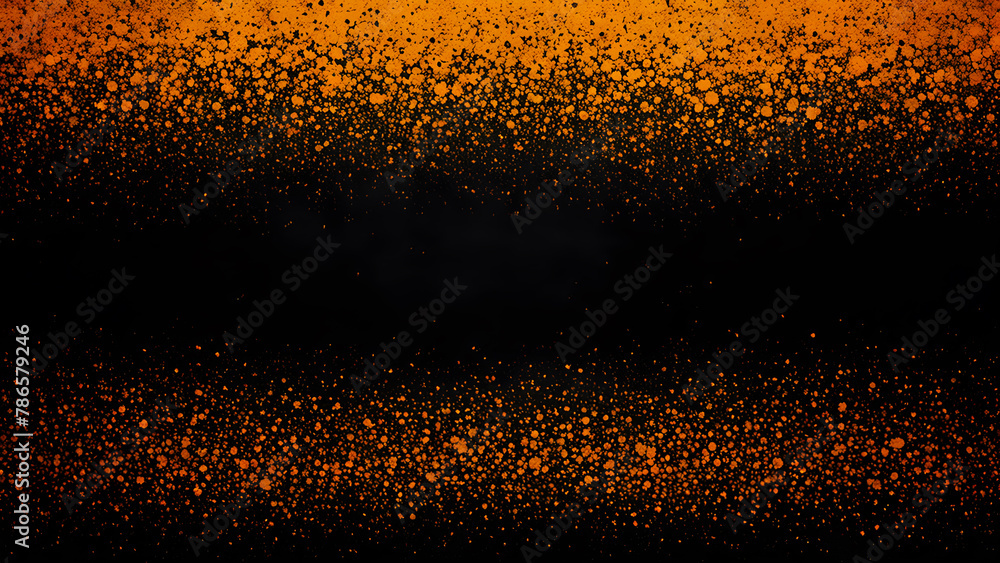 Abstract orange and black background with grunge texture and space for text