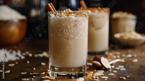 Horchata drink - traditional mexican rice based drink photo