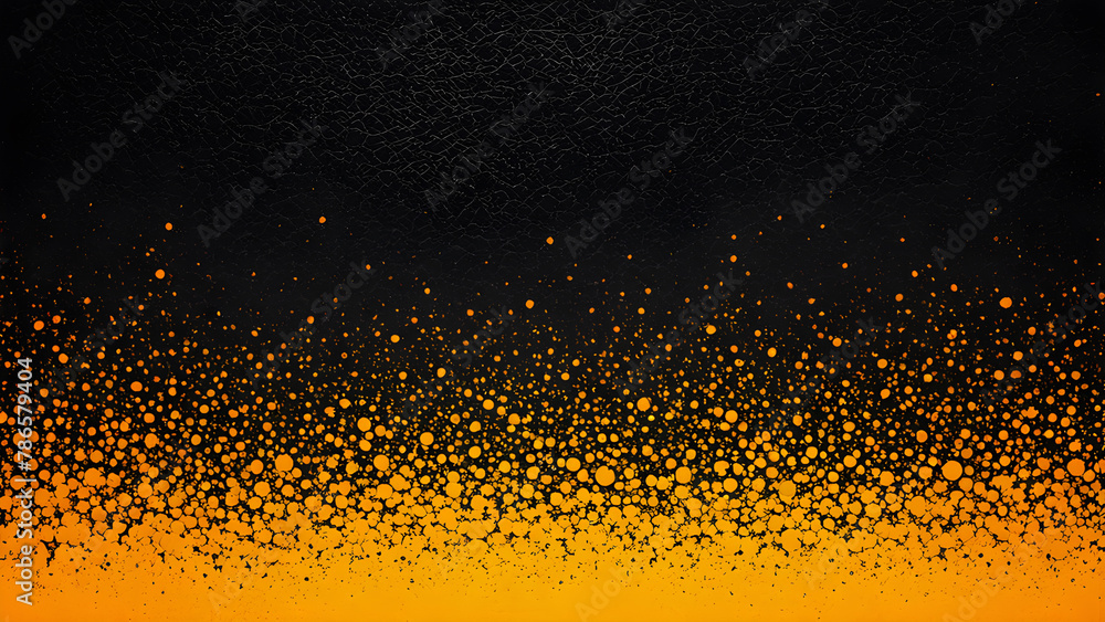 Abstract grunge black and orange background with space for your text.