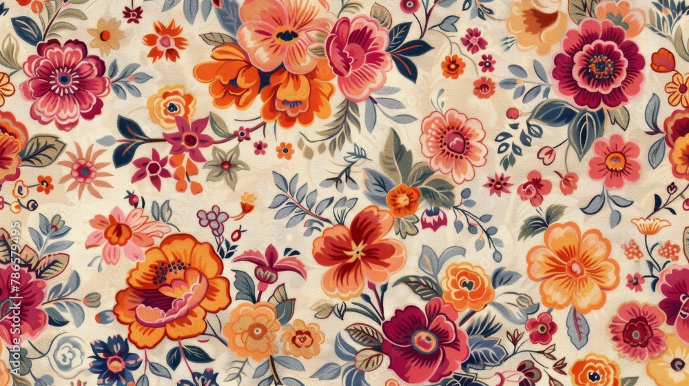 Naklejka premium Elegant floral motif for backgrounds