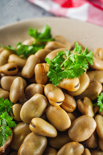 delicious Turkish snack boiled broad beans fava