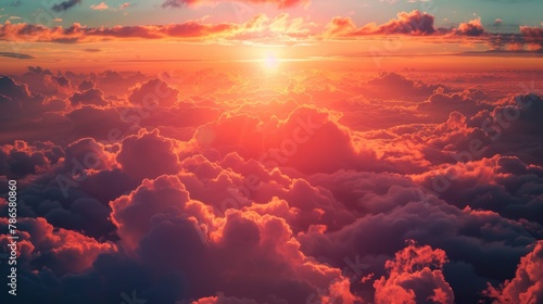 Beautiful sunset with clouds in the sky. Perfect for nature backgrounds