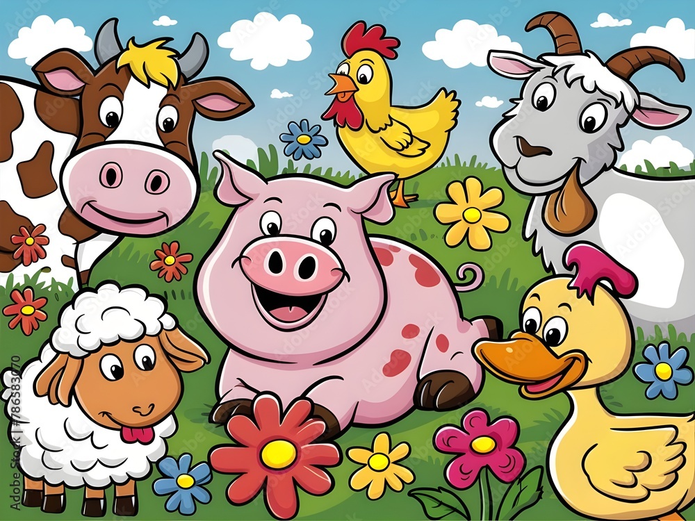 Naklejka premium illustration set of funny animals