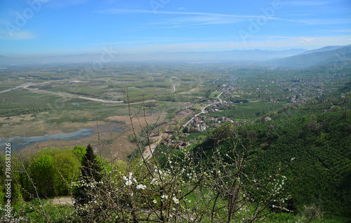 A panorama view from the Toptepe Observation Deck in Duzce, Turkey (Efteni Lake)