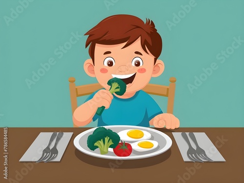 child eating breakfast