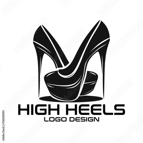 High Heels Vector Logo Design photo