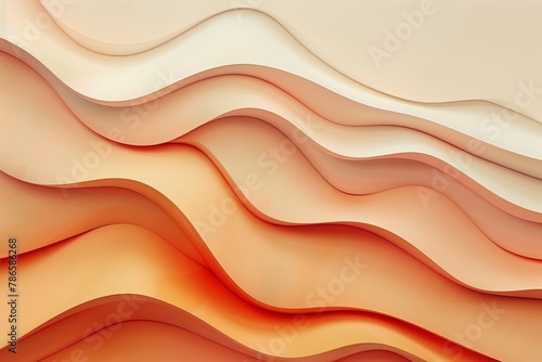 Modern abstract background with orange and beige wavy shapes